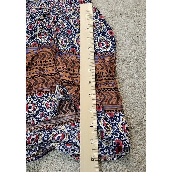 Lost In Lunar Sangria Romper Sz 4 100% Cotton Floral Long Sleeve Bohemian Casual - Picture 9 of 11